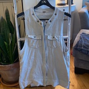 FREE PEOPLE long zipper vest light grey size S